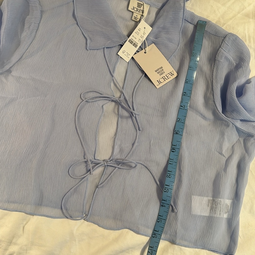 J.Crew Maryam Nassir Zadeh X J.Crew sheer top in silk chiffon CC113 - Picture 5 of 10